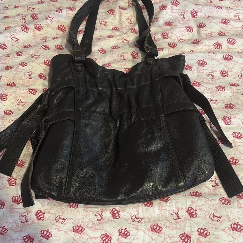 Black Leather Shoulder Bag